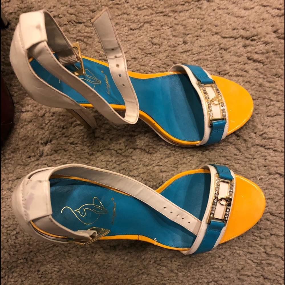 Yellow and white baby phat heels